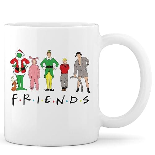 Pegmapri 11oz Holiday Frineds Coffee Mug, Elf Christmas Movie Watching Mugs Xmas Hot Chocolate Cocoa Cups - Image 1