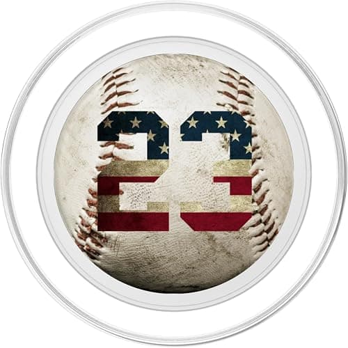 Baseball number 23 with American USA flag phone stand PopSockets PopGrip: Swappable Grip for Phones & Tablets PopSockets MagSafe PopGrip for iPhone thumbnail 2