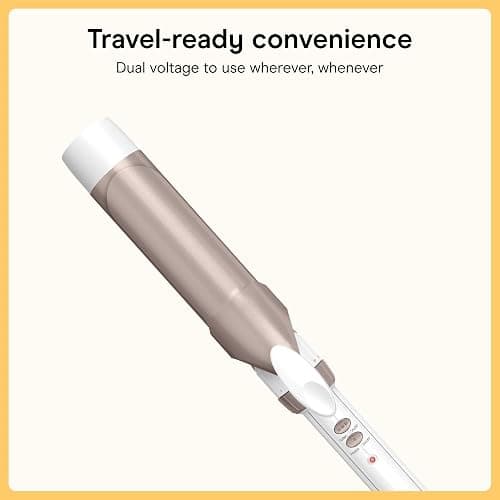 Conair Curling Iron, Double Ceramic, 1 1/2" Barrel, White/Rose Gold | Hair curler and hair waver for medium to long hair with 30 heat settings, built-in heat protection, a cool tip, and auto off thumbnail 6