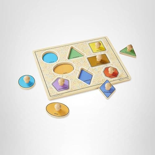 Melissa & Doug Deluxe Jumbo Knob Wooden Puzzle - Geometric Shapes (8 pcs) thumbnail 10
