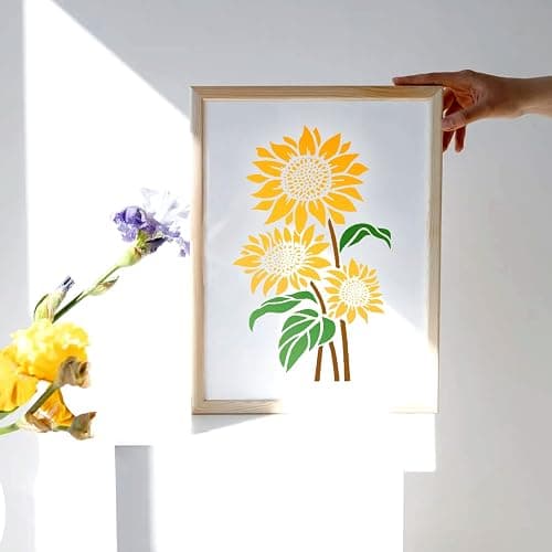 Sunflower Stencil for Painting, 8x11 Inches - Reusable Floral Stencil for Walls, Canvas, Paper thumbnail 2
