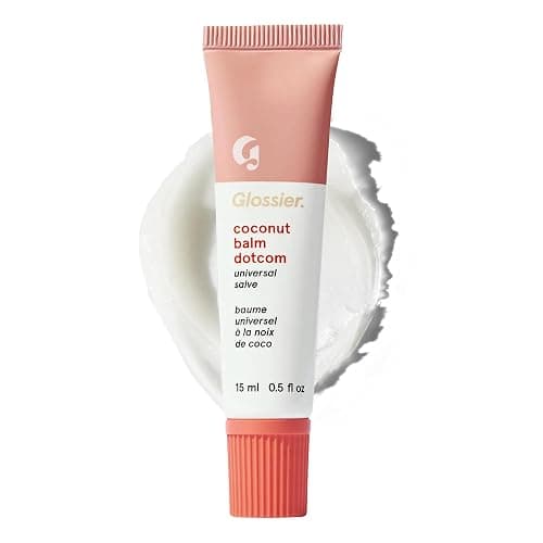 Glossier Balm Dotcom Hydrating Lip Balm - Universal Salve, Up to 12Hr Moisture - Lanolin, Beeswax & Castor Oil for Dry Lips, Cuticles & Skin - Coconut, Clear Untinted, 15ml - Image 1