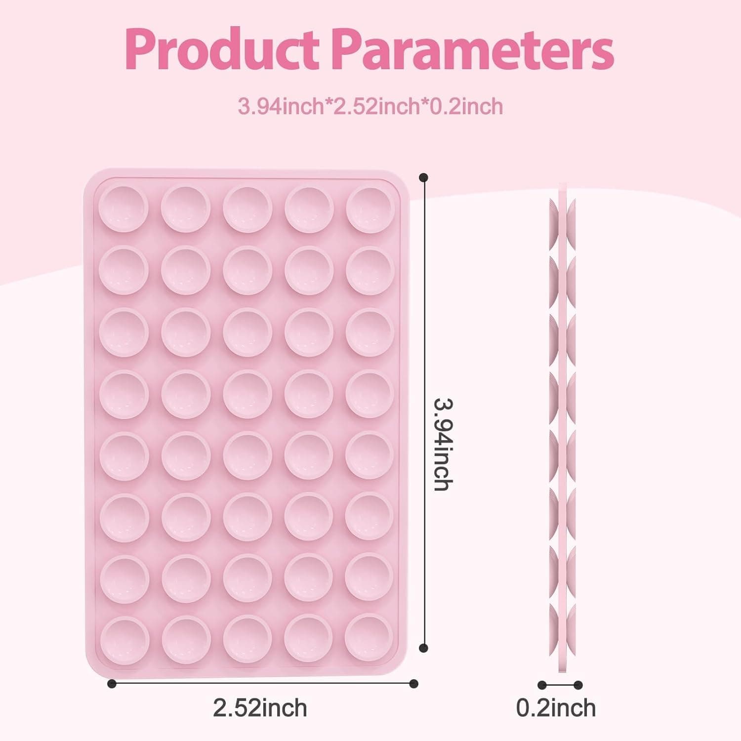 Silicone Octo Cup Buddy Sticky Grip Holder for Cellphone, Silicone Suction Phone Case Mount Double Sided, Hands-Free Phone Accessories Strong Grip Holder for Selfie and Video (Light Pink-2 Pack thumbnail 4