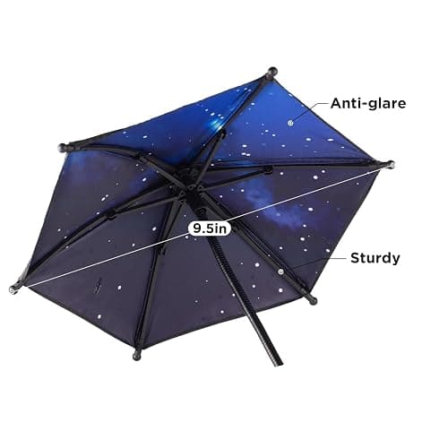 OUTXE Phone Umbrella for Sun, 360°Adjustable Shade Cover for Cell iPhone/Android/Kindle, Mini Cellphone Shield Suction Cup Stand Holder -Black thumbnail 7