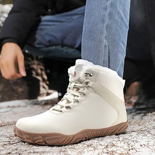 Womens Mens Barefoot Boots | Waterproof Winter Snow Boots | Warm Ankle Booties with Arch Support | Wide Width Hike Work Shoes | Zero Drop Sole | thumbnail 2