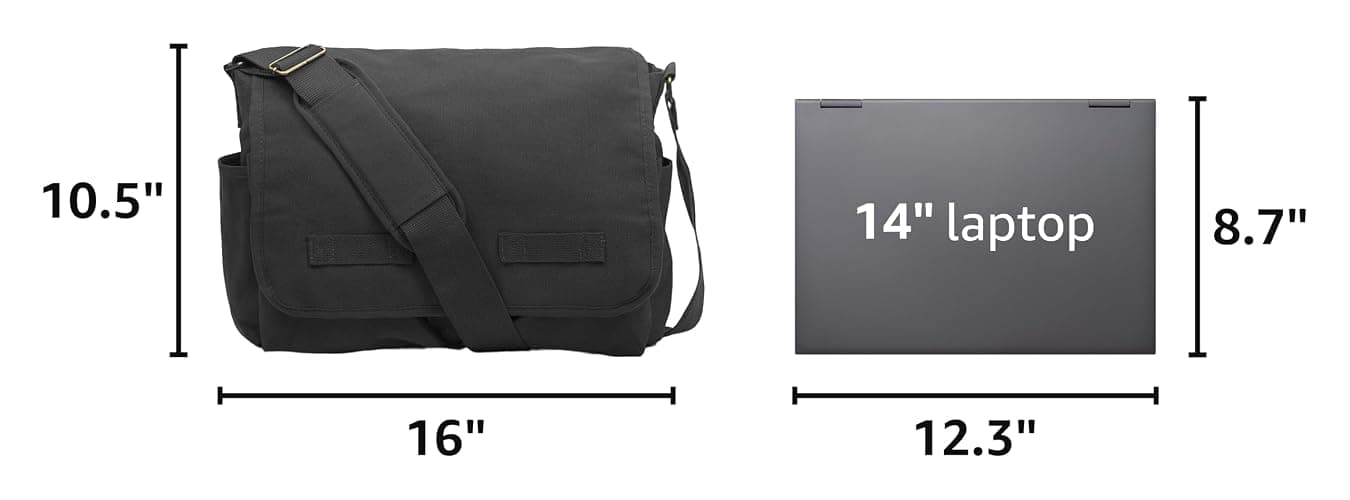 Sweetbriar Classic Vintage Messenger Bag - Original Heavyweight Cotton Canvas Shoulder Bag with Upgraded Features thumbnail 3