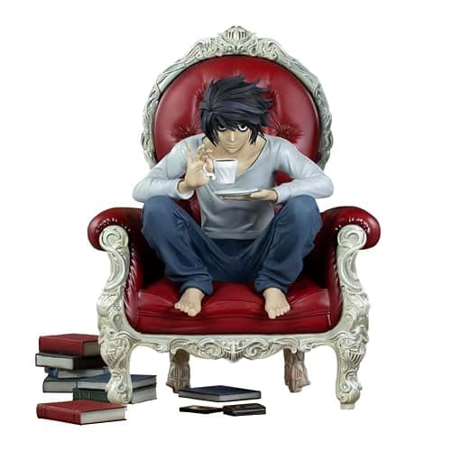 Gooyeh Death Note Figure L Figure anime Statua L Divano seduto Figura Collezione di modelli Ornamento da scrivania Regalo di compleanno 24 cm - Image 1