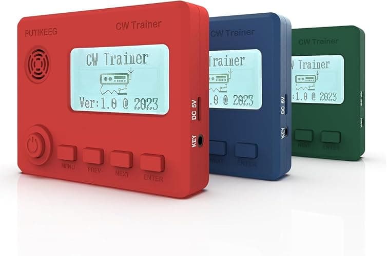 Mini CW Trainer Morse Code Trainer with Display, Moore Simo Wales Code Shortwave Radio Telegraph Key Car Key Learning CW Radio for Telegraph Practice with Charging Cable(Green) thumbnail 6