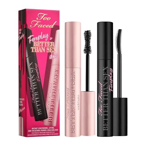 Too Faced Better Than Sex Foreplay Mascara Primer | Long Lasting + Volumizing - Black - Primer & Mascara Duo - Image 1