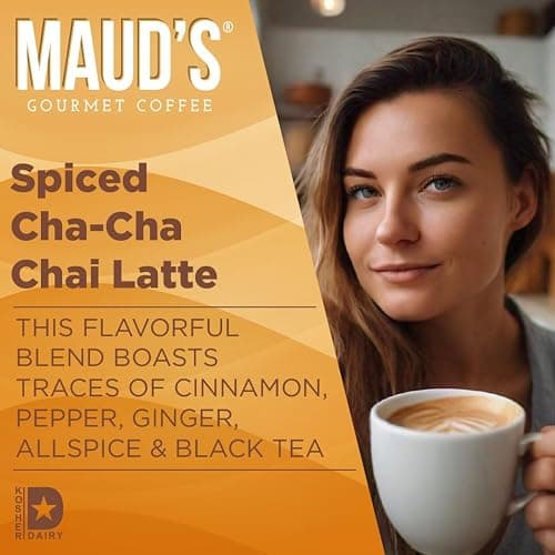 Maud's Chai Tea Latte Pods, 18 ct, Recyclable Single Serve Tea Pods - 100% Gourmet Blended Tea Leaves, Compatible with Keurig K Cups Maker thumbnail 4