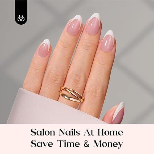 Beetles French Tips Press On Nails: 224 Pcs Pink French Tip Nails Short Almond Fake Nails, Soft Gel Nail Tips False Nails Art DIY For Women,16 Sizes thumbnail 3