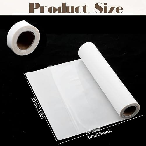 IANFAN Double Sided Iron on Adhesive Film, 11.8 x 15 Yards Light Weight Press-on Patch Heat Melt Fabric Glue Sheet Permanent Fusible Adhesive for Fabric Sewing and DIY Crafts thumbnail 2