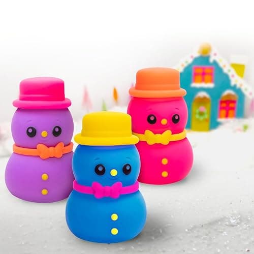 Schylling NeeDoh Squishmas Groovy Glowman - Christmas Squeeze Toy - Satisfying Snow-Like Crunch - 3.5" Tall - Color May Vary (Pack of 1) thumbnail 5