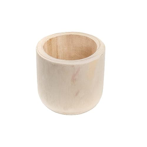 CYS EXCEL 6.25'' Natural Cylinder Planter Lightweight Natural Wood Cachepot for Indoor Plants, Succulents, Herbs, Home & Office Decor - Image 1