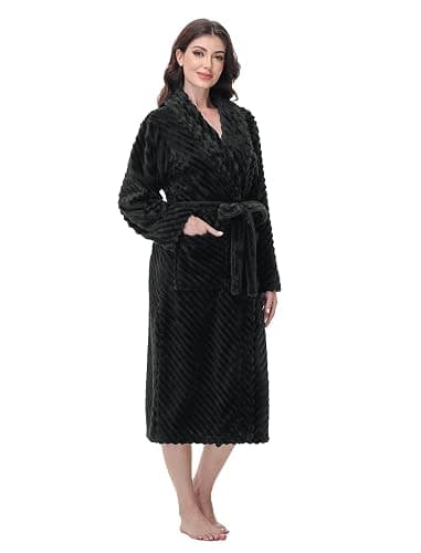 Yurhap Premium Robes for Women - Super Soft Cozy Fleece Womens Robe Plush Long Bathrobe - Image 1
