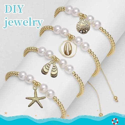 EIHI 96 Pièces breloque acier inoxydable doré, Breloques creation bijoux, Charms maillot de bain thumbnail 4