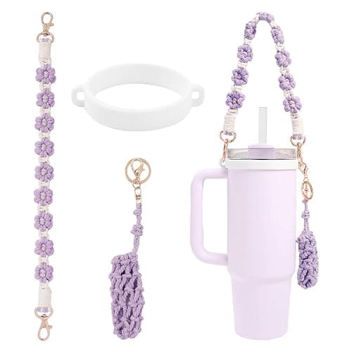 PWMENLK Charms Accessories for Stanley Cup, Versatile Cup Holder with Strap for 14oz, 30oz, 40oz Water Bottle - Image 1