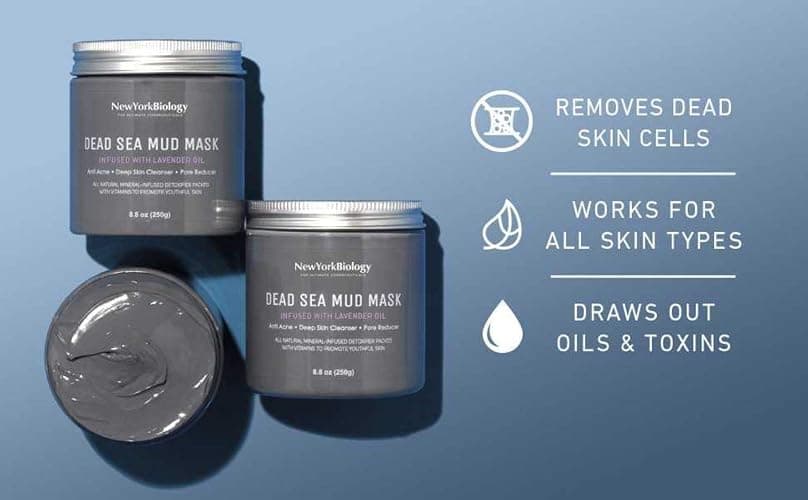 New York Biology Dead Sea Mud Mask for Face and Body Infused with Lavender - Spa Quality Pore Reducer for Acne, Blackheads and Oily Skin - Tightens Skin for A Healthier Complexion - 8.8 oz - Lavender - 8.8 Ounce (Pack of 1) thumbnail 4