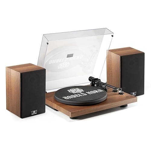ANGELS HORN Plattenspieler mit Lautsprechern, Bluetooth Schallplattenspieler, integriertem Phono-Vorverstärker 33/45 U/min und AT-3600L-Tonabnehmern Zwei-Gang-Riemenantrieb - Image 1