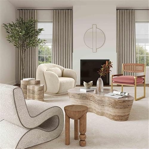 Tov Furniture Morse Cognac Brown Wood Round Accent Table - Cognac Brown thumbnail 2