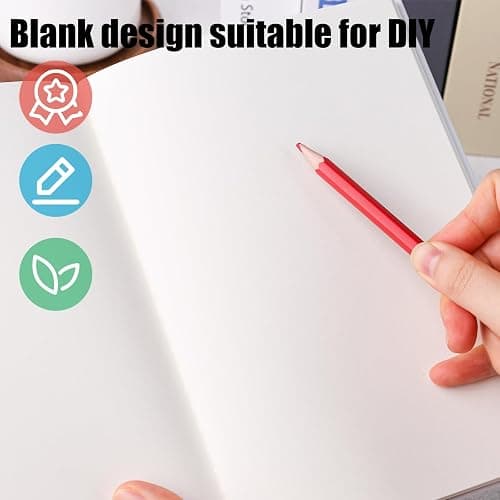 Koogel 2PCS Blank Hardbound Sketch Notebooks, White Drawing Notebooks 5.7" x 8.2" Hardcover Sketchbooks Blank Thick Smooth Notebook for Kids to Write Stories 50 Sheets 100gsm Inner Paper thumbnail 4