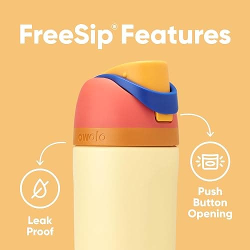 Owala Kids FreeSip Insulated Stainless Steel Water Bottle with Straw for Sports, Travel, and School, BPA-Free Sports Water Bottle, 16 oz, Misty Horizons thumbnail 3