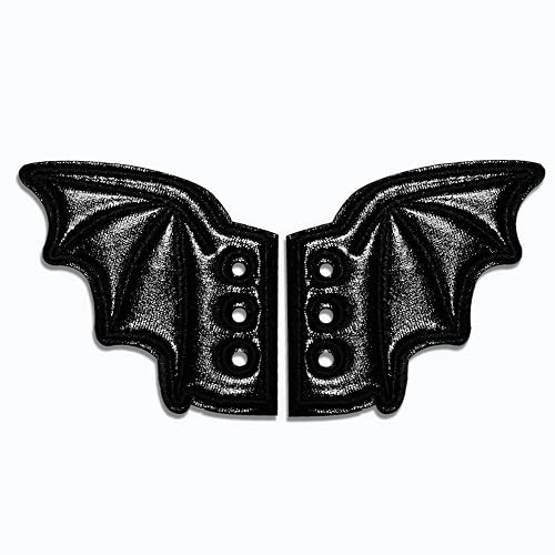 Kayueway Fashion Cute Flying Black Little Bats Shoe Wings Boy Girl Bats Shoe Wings DIY Decorations Super Wings Old New Sport Shoes Gift Runner Embroidered Bat Wing Set of 2 thumbnail 5