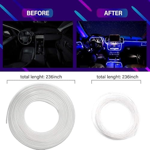 MAODANER Car LED Interior Strip Light, 16 Million Colors 5 in 1 with 236 inches Fiber Optic, Multicolor RGB Sound Active automobile atmosphere Ambient Lighting Kit - Wireless Bluetooth APP Control thumbnail 2
