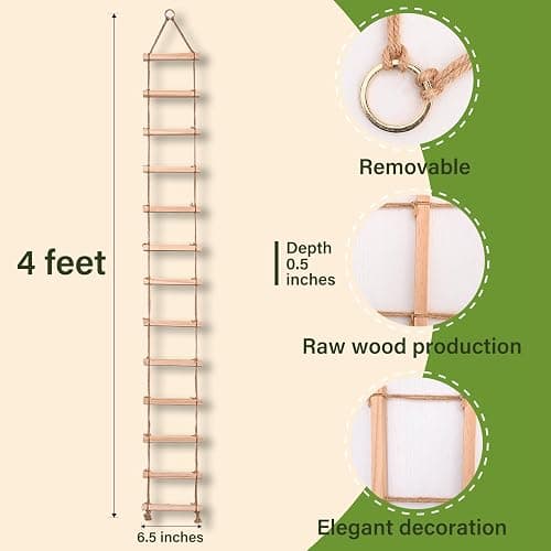 Goooxim Plant Ladder Indoor Plants Hanging Wooden Trellis Vine Support | Chain Trellis for Potted Plants Easy Installation Wall Holders for Climbing Vines Design for Pothos & Ivy Decor Garden Porch thumbnail 3