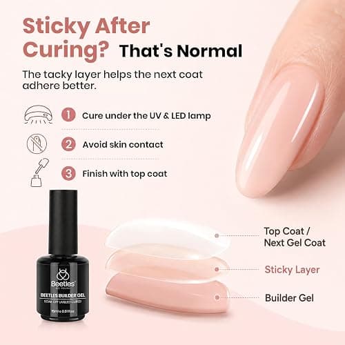 Beetles Builder Gel for Nails, 8 in 1 Natural Nude Translucent Color | for Thickening, Strengthening and Building Instant Apex,Beginner-Friendly DIY Salon at Home, UV & LED Lamp Cured Needed thumbnail 6