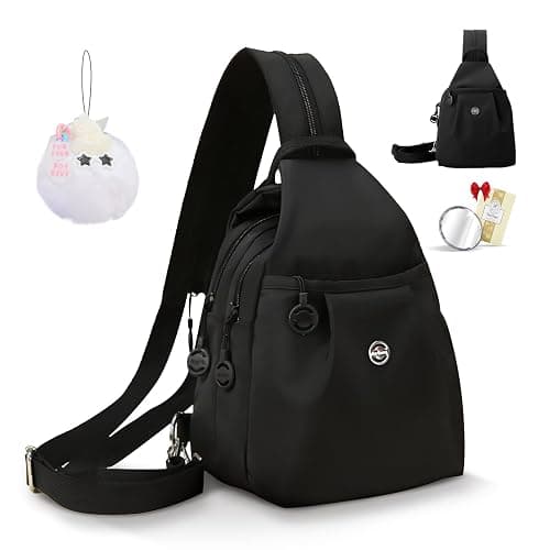 YUVFUDUOV Waterproof 2-Way Mini Commuter Bag, Multi-Compartment Oxford Small Backpack, For Women, Collegeman, Commuter, Travel with Anti-Theft,Three in One Multifunctional Convertible Design(Black) - Image 1
