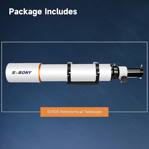 SVBONY SV503 Refractor Telescope, 102mm F7 Extra Low Dispersion Achromatic Refractor OTA, Dual-Speed Focuser, 90mm Back Focus, Telescope for Adults High Powered, for Deep Sky Planets Astrophotography thumbnail 9