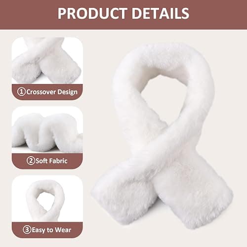 White furr scarf thumbnail 2