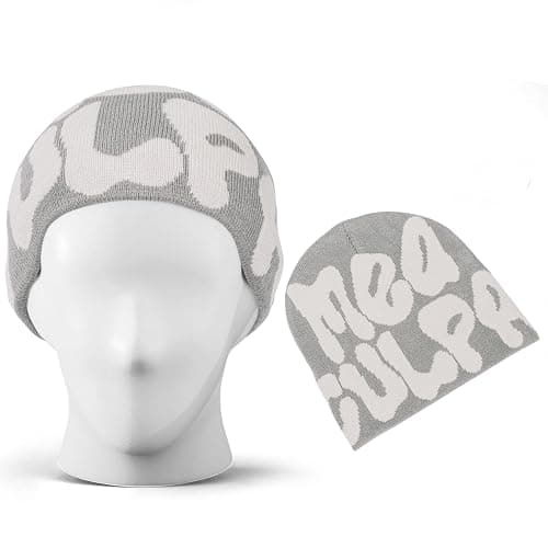 TaowaveWomen Beanie Y2k Hat,MEA Culpa Graphic Beanies Designs,Winter Hat Knit Skull Cap for Women - One Size - Gray Gray thumbnail 2