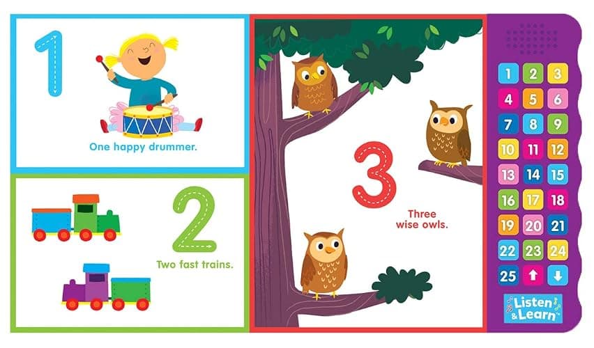 Let's Learn 123s - Interactive Counting Sound Book for Toddlers | 27 Fun Buttons, Tracing & Number Recognition | Engaging Early Learning Board Book (Listen & Learn) - Board book thumbnail 4