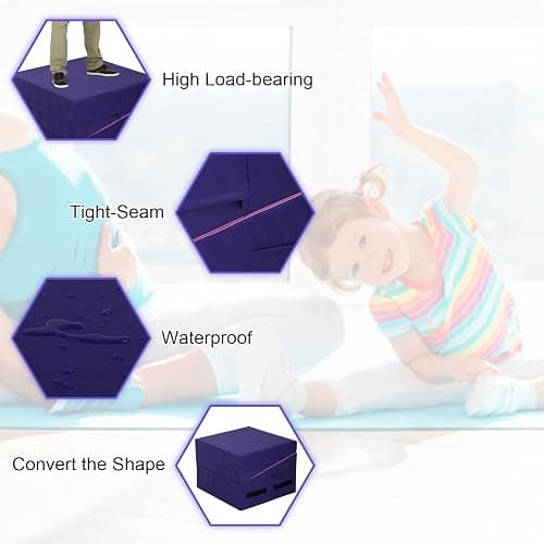 Gymnastics Mat 34”X24”X14” Incline Tumbling Mats for Home Gym, Folding Exercise Mat Cheese Wedge Mat with Non-Slip PVC Surface & Handles for Kid Adults Workout thumbnail 7
