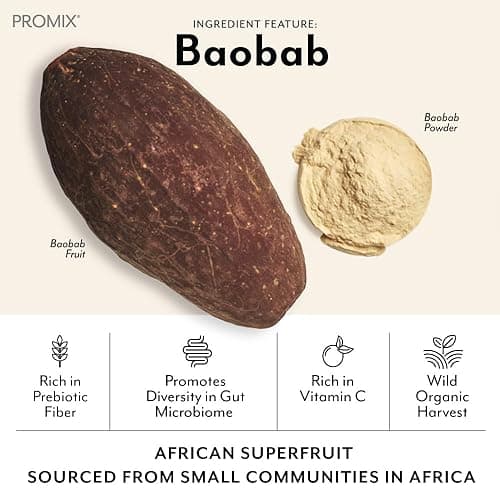 ProMix Nutrition Debloat Prebiotics and Probiotics with Baobab - Rich in Vitamin C, Bloating Relief, Immune Support - Orange - 30 Servings (Pack of 30) - Florida Orange - 0.17 Ounce (Pack of 30) thumbnail 6