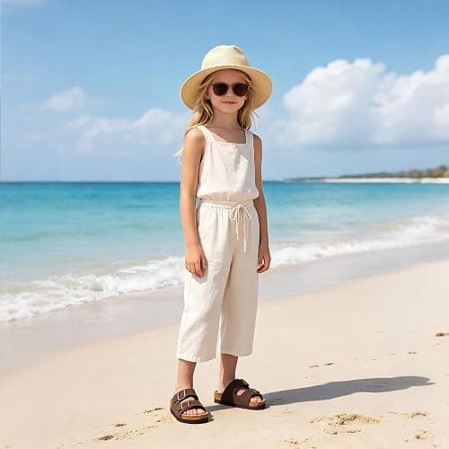ODOLY Kids Cork Footbed Slides Sandals Adjustable Buckle Summer Shoes | Boys Girls Casual Sandals with Arch Insoles & Anti-Slip Soles for Toddler/Little/Big Kid thumbnail 3