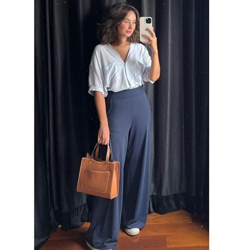 NEW YOUNG 3 Pack Women's Wide Leg Pants with Pockets High Waist Loose Sweatpants Casual Lounge Yoga Workout Palazzo thumbnail 3