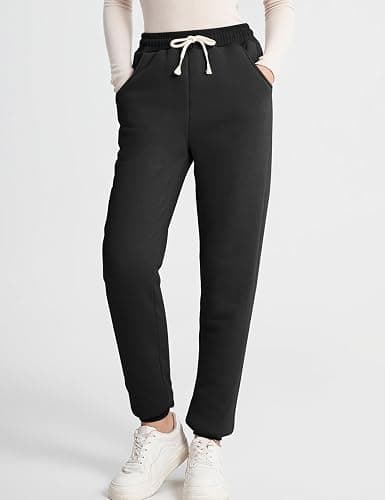 Flygo Women's Winter Warm Fleece Joggers Pants Sherpa Lined Athletic Active Sweatpants thumbnail 4