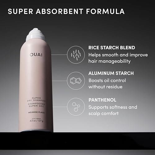 OUAI Super Dry Shampoo - Travel Size - Melrose Place (2 Oz) | Volumizing Dry Shampoo, Absorbs Oil, Dirt & Sweat, Blends Seamlessly with Zero Residue, Long-Lasting Scent thumbnail 5