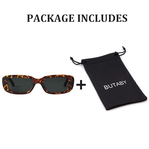 BUTABY Rectangle Sunglasses for Women Retro Driving Glasses 90’s Vintage Fashion Narrow Square Frame UV400 Protection thumbnail 6