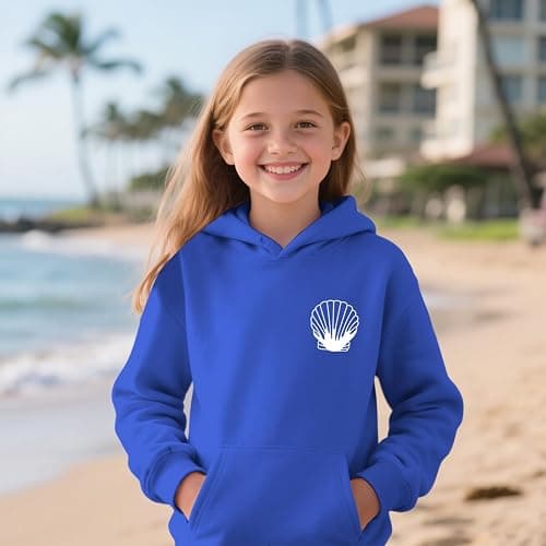 Lubpow Cute Pink Hoodie Kids Girls Aesthetic Preppy Hibiscus Flower Puff Hoodies Kawaii Hawaii Palm Beach Graphic Pullover thumbnail 5