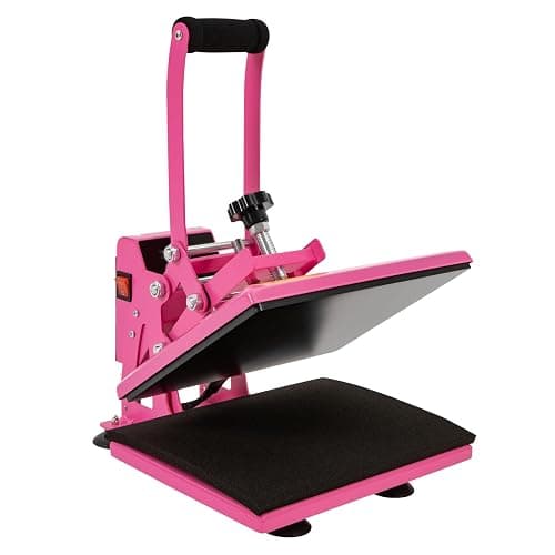 Heat Press Machine 11.8 * 9inch, 700W Heat Press Machine 4 Heating Tubes with Silicone Suction Cups and 0-752 ° F Temperature Adjustment for T Shirts, T Shirt Press Machine (Pink) - Image 1