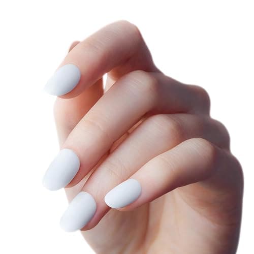 KISS Gel Fantasy, Press On Nails, Nail glue included, 'Happy Hands', White, Short Size, Oval Shape, Includes 28 Nails, 2g glue, 1 Manicure Stick, 1 Mini File thumbnail 6