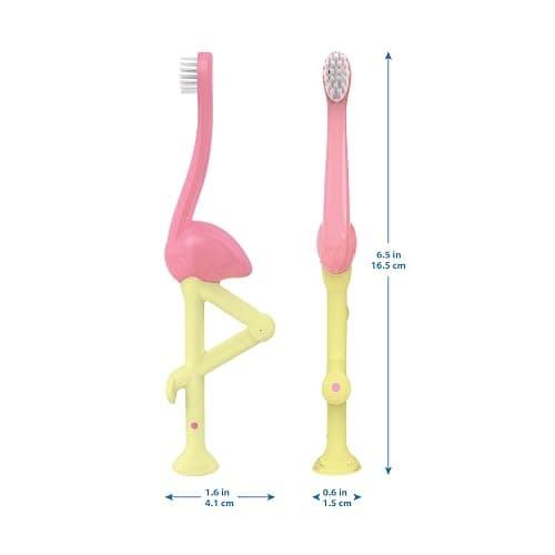 Dr. Brown's Baby and Toddler Toothbrush, Flamingo 1-Pack, 1-4 Years thumbnail 14