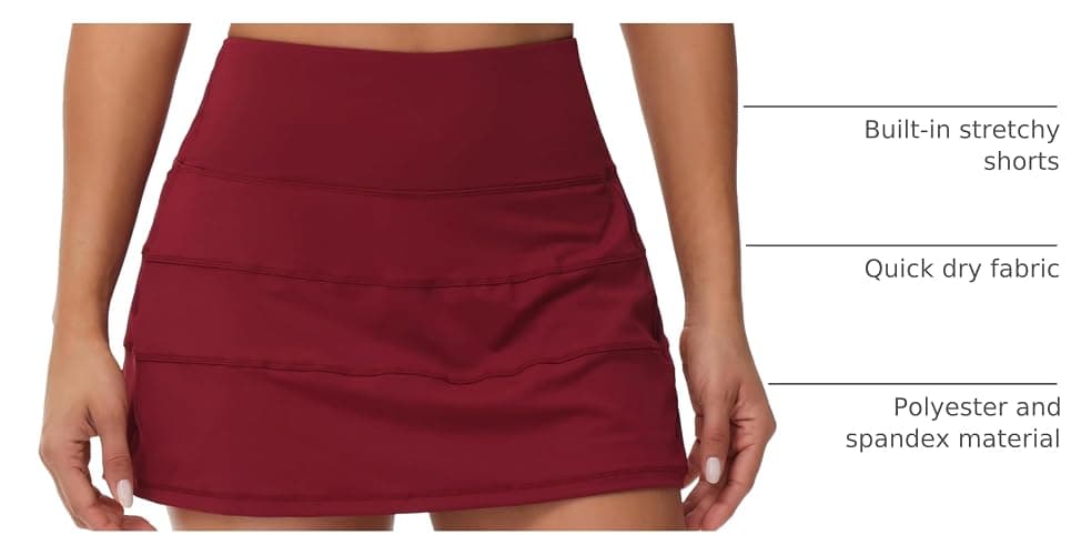 MCEDAR Pleated Tennis Skirt for Women with Pockets Women's High Waisted Athletic Golf Skorts Skirts Running Workout Shorts thumbnail 4