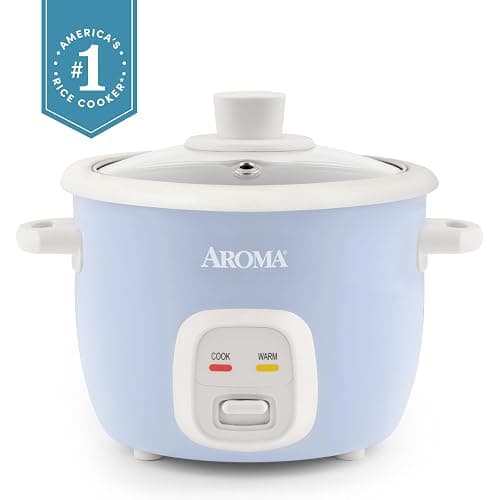 AROMA® Mini Rice Cooker, 2-Cup (Uncooked) / 4-Cup (Cooked), Grain Cooker, Soup Maker, Oatmeal Cooker, Auto Keep Warm, 1 Qt, Blue, ARC-302NGBL thumbnail 4
