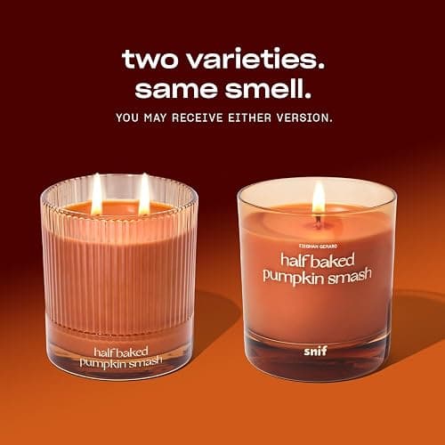 Half Baked Pumpkin Smash Scented Candle by Snif, 8.5oz | Festive Fall Candle | 50+ Hours| 100% Cotton Fiber Wicks | Soy Wax Blend | Non-Toxic, Vegan thumbnail 8