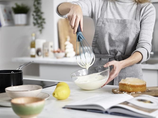 Joseph Joseph Twist Whisk 2-In-1 Collapsible Balloon and Flat Whisk Silicone Coated Steel Wire, Sky Blue thumbnail 2